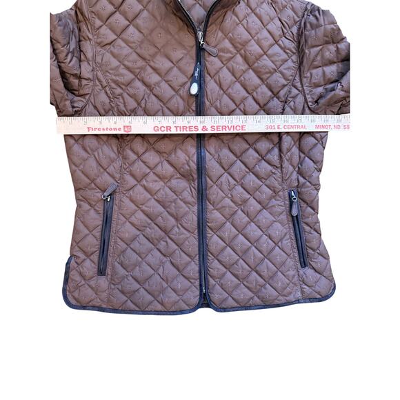 Eddie Bauer Goose Down Quilted Jacket Womens Medium Full Zip Pockets Lightweight - Picture 6 of 9